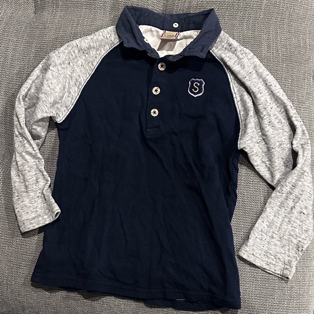 Scotch Shrunk Blue and Gray Kids Polo